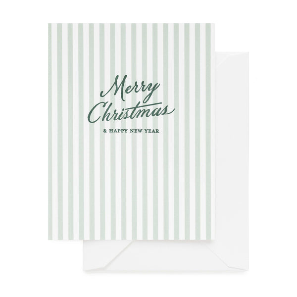 Green Stripe Merry Christmas Card