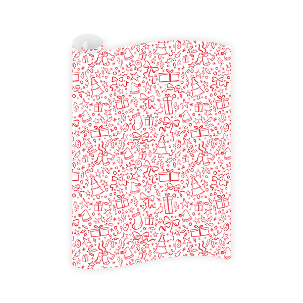 Christmas in Red Wrapping Paper Roll