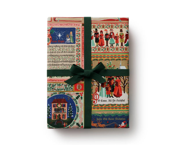 Christmas Carols Continuous Wrapping Roll