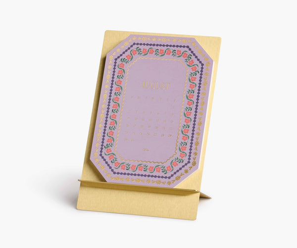 2026 Wildwood Brass Easel Desk Calendar