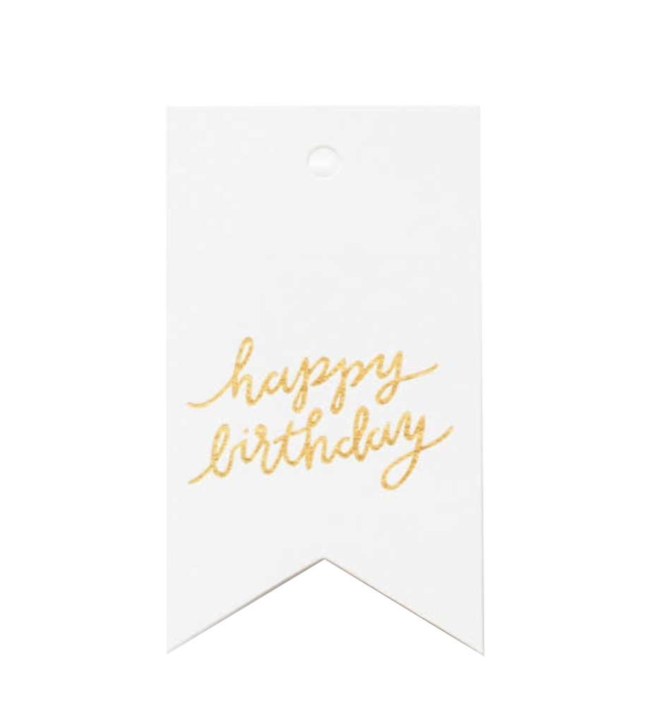 Gold Happy Birthday Gift Tag (Box of 10)