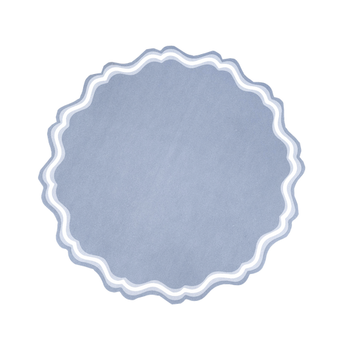 Blue Fancy Scallop Paper Placemat