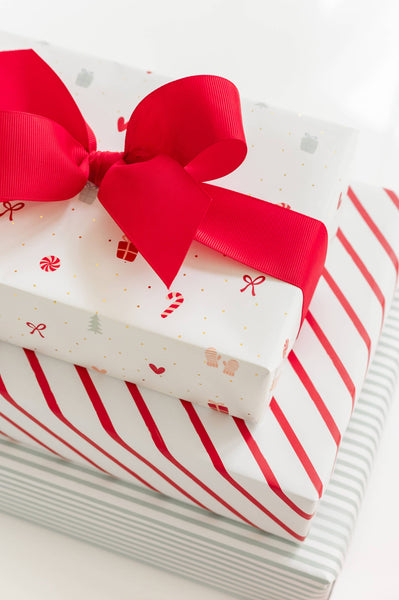 Green Painted Stripe Wrapping Paper