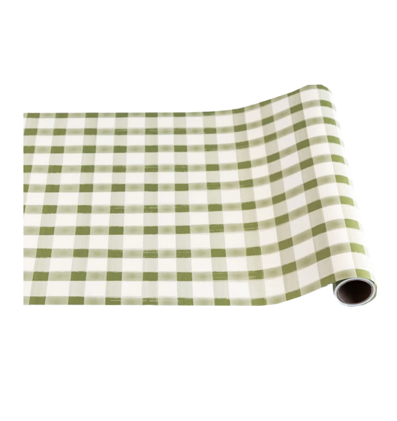 Moss Painted Check Runner