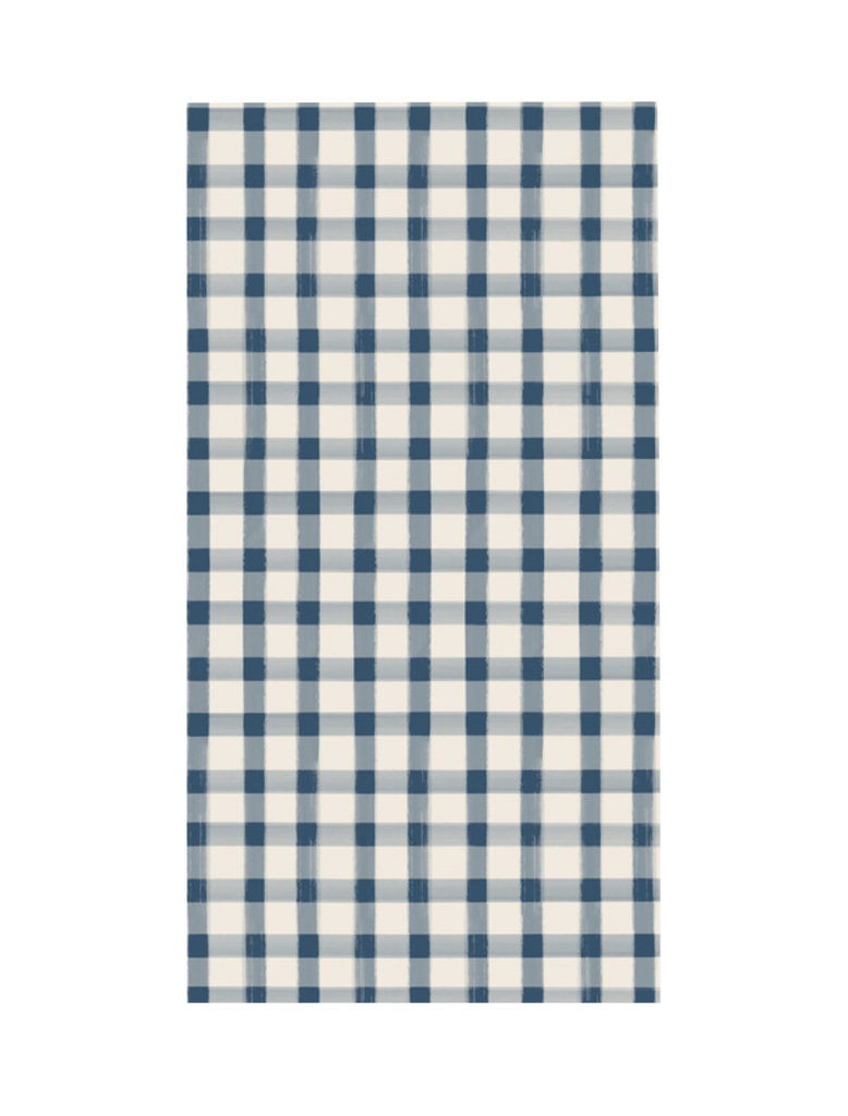 Navy Painted Check Guest Napkin