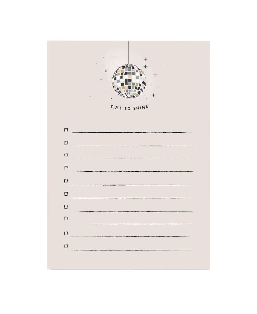 Time to shine Disco Ball Notepad
