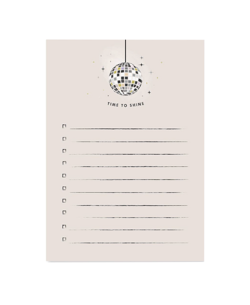 Time to shine Disco Ball Notepad