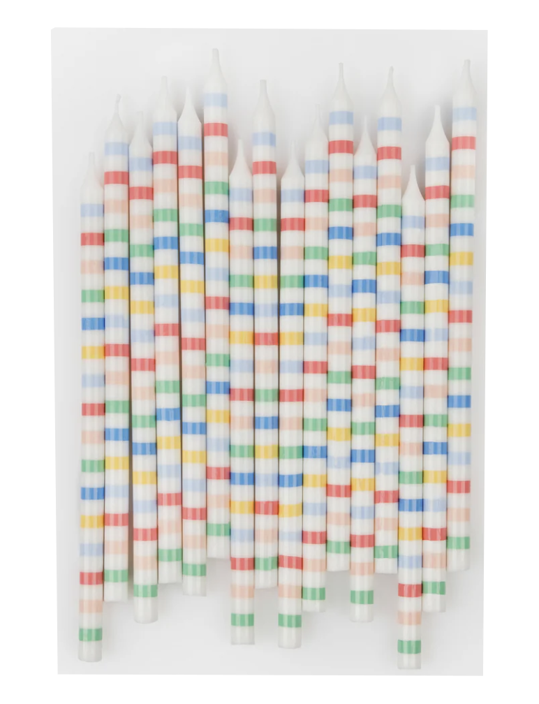 Rainbow Stripe Candles