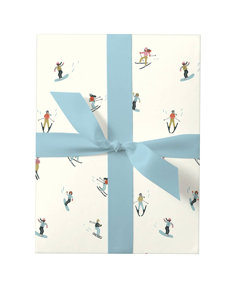 Skier Wrapping Paper Sheets