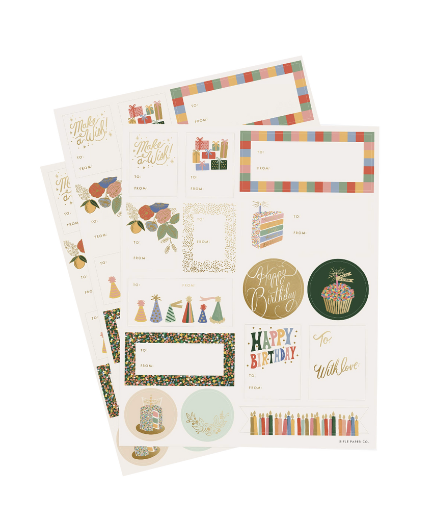 Birthday Cake Stickers & Labels