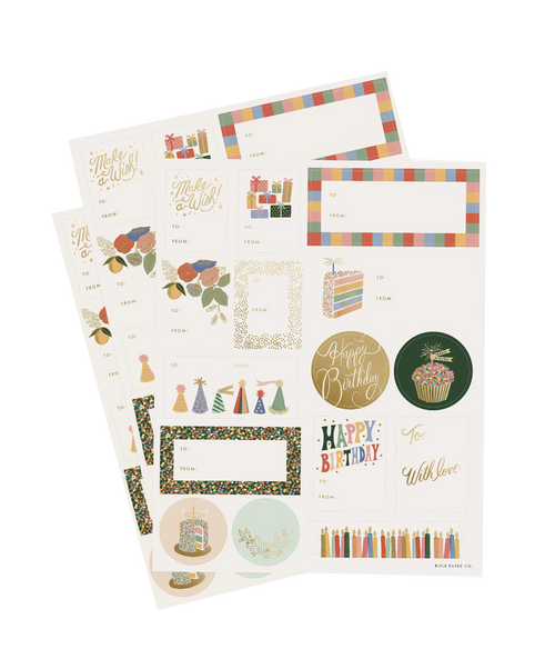 Birthday Cake Stickers & Labels