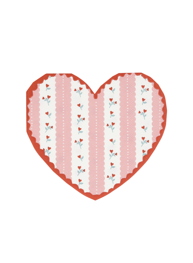 Vintage Rose Heart Napkins