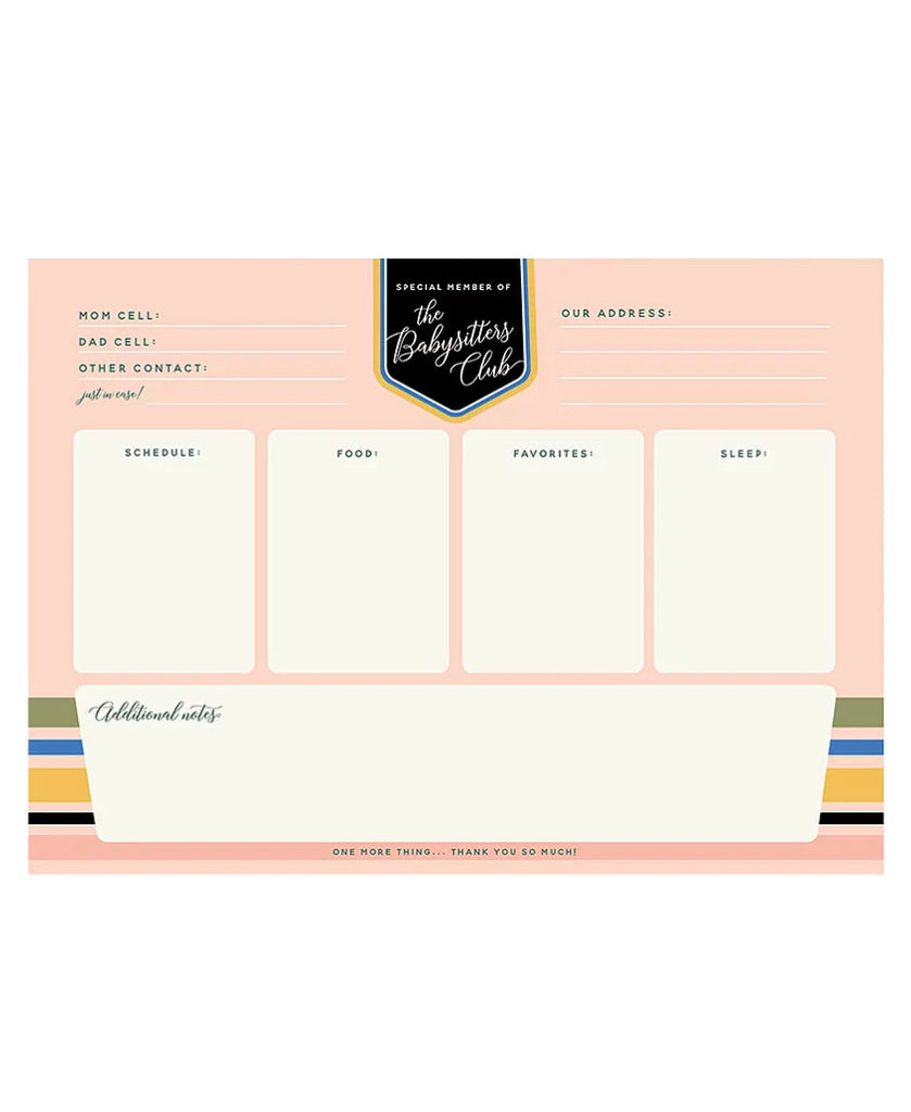 Babysitters Club Notepad