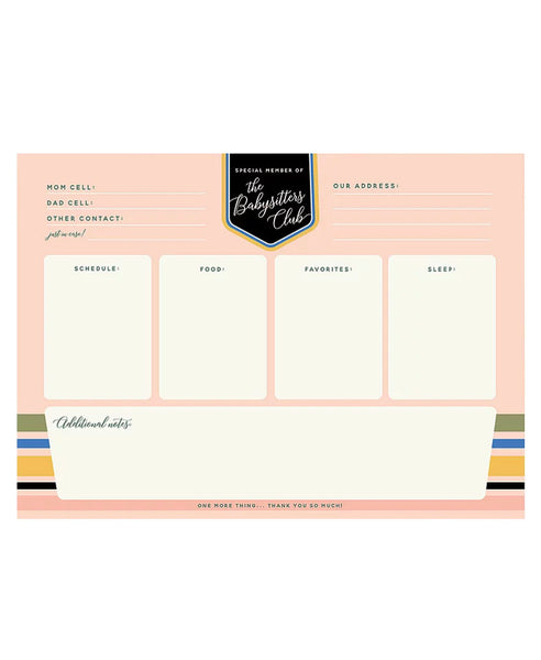 Babysitters Club Notepad