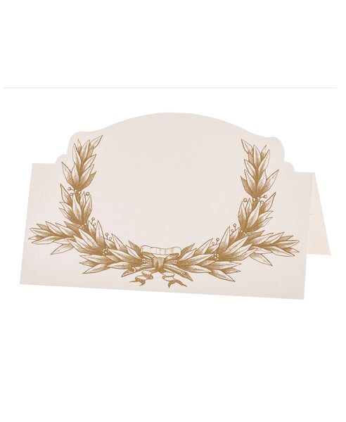 Gold Laurel Wreath Place Cards