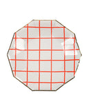 Grid Plates - Neon Coral