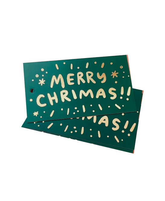 Merry Christmas Funny Green Gift Tags