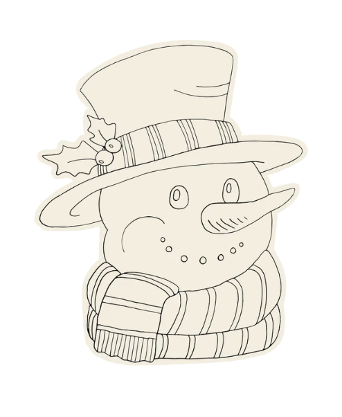 Coloring Snowman Die-Cut Placemat