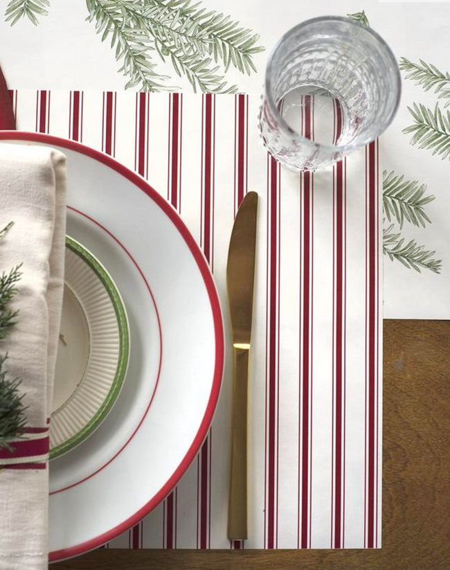 Red Ribbon Stripe Placemat