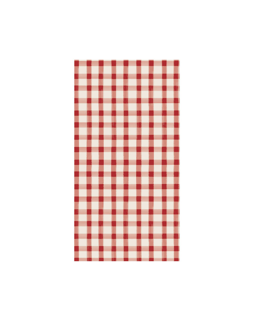 Red Painted Check Guest Napkin