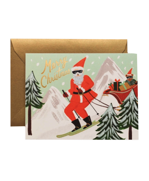 Skiing Santa