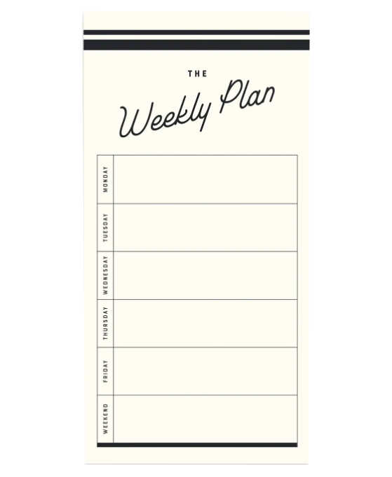 Retro Weekly Schedule Notepad