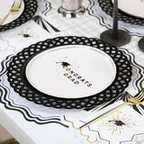 Black Basketweave Dinner Paper Plates