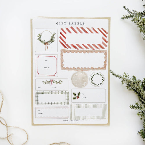 Watercolor Gift label Sticker Sheets