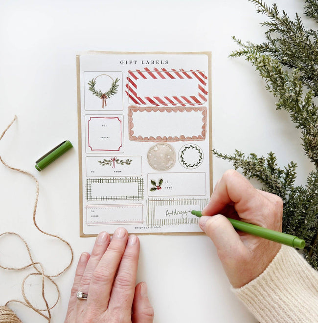 Watercolor Gift label Sticker Sheets