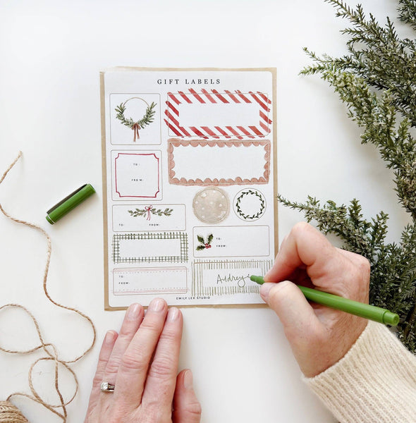 Watercolor Gift label Sticker Sheets