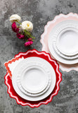 Red Fancy Scallop Paper Placemat