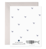 Big Navy Striped Bow Thank You Boxed Card Set