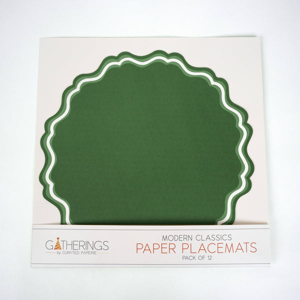 Green Fancy Scallop Paper Placemat