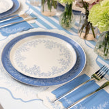 Floral Elegance Blue Beverage Napkins