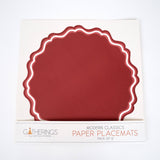 Red Fancy Scallop Paper Placemat