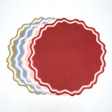 Red Fancy Scallop Paper Placemat