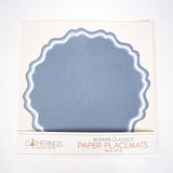 Blue Fancy Scallop Paper Placemat