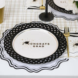 Black Basketweave Dinner Paper Plates
