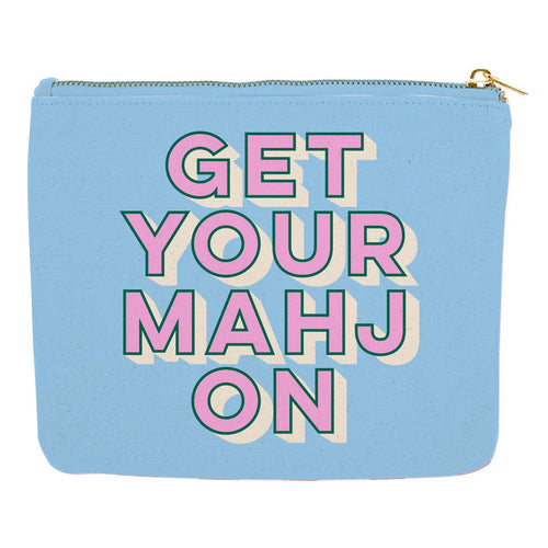 Get Your Mahj On Zipper Canvas Card Pouch