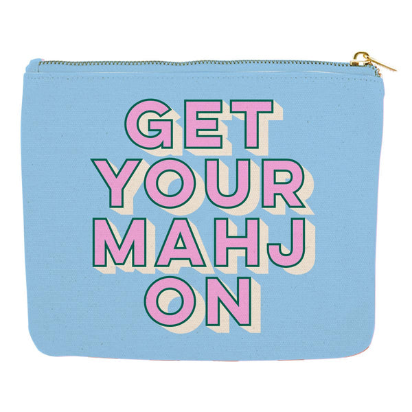 Get Your Mahj On Zipper Canvas Card Pouch