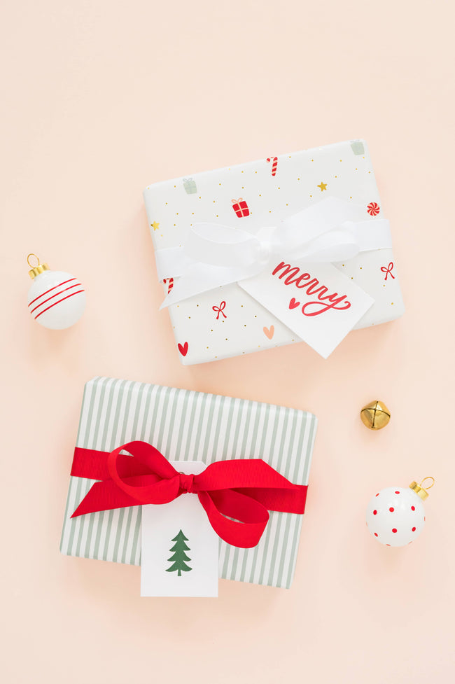 Green Painted Stripe Wrapping Paper
