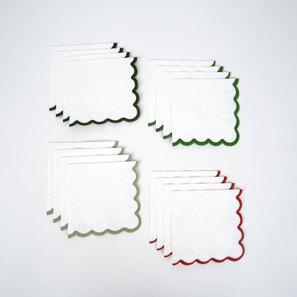 Holiday Scallop Cocktail Napkins