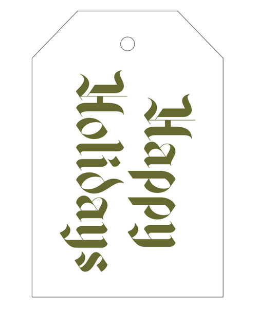 *Happy Holidays Old English Gift Tags