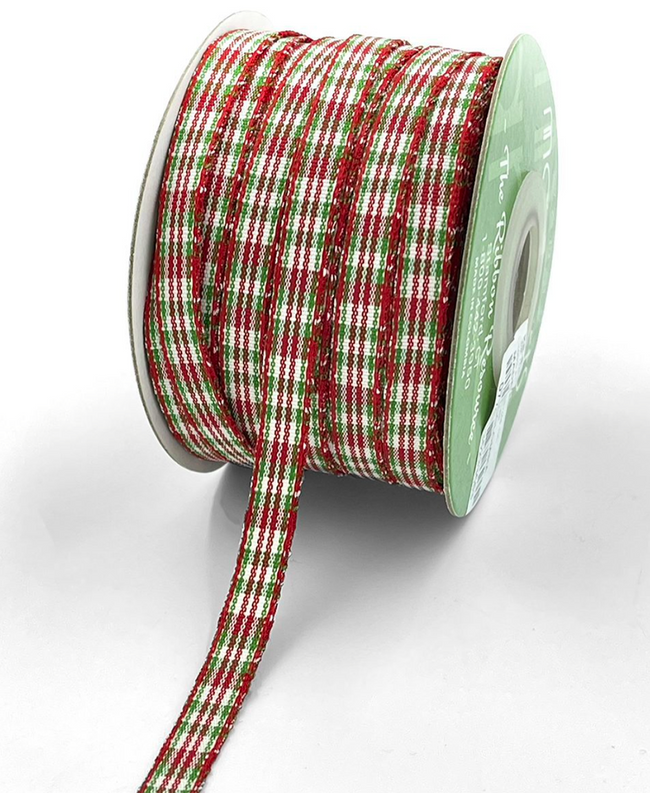 Red, Green, and White Checkered Ribbon