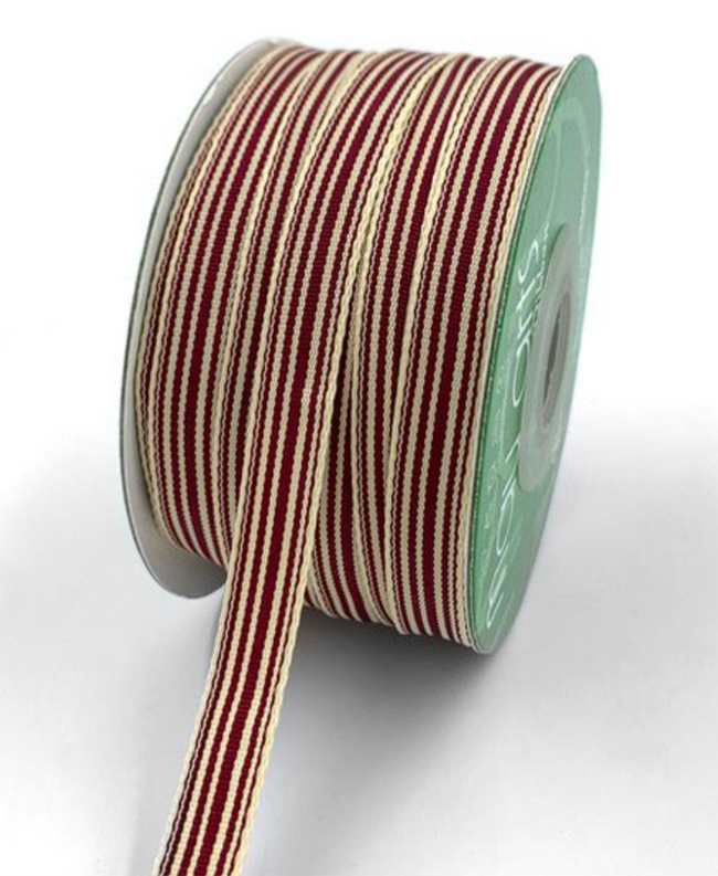 Burgundy Striped Ribbon