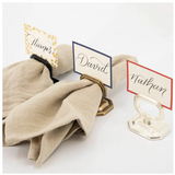 Napkin Ring with Place Card Holder-Silver