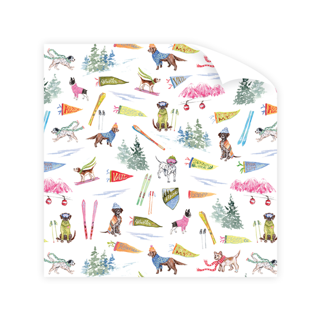 Ski Dogs Wrapping Paper Roll