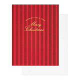 Red Stripe Merry Christmas Greeting Card