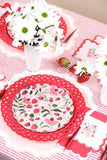 Red Basketweave Dinner Paper Plates
