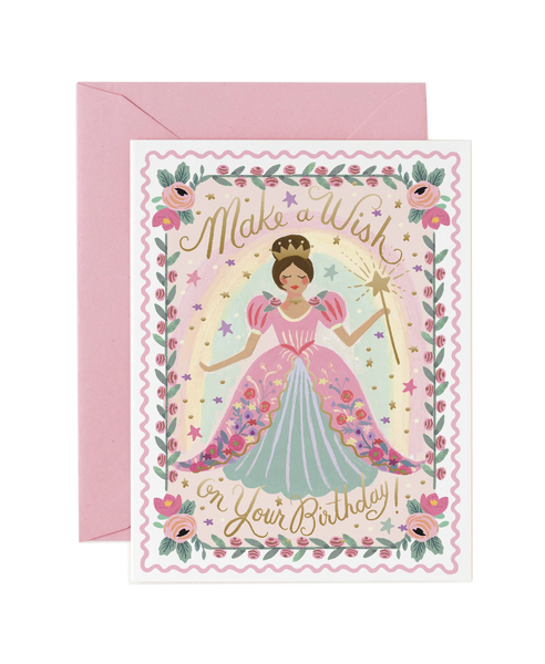 Make a Wish Princess Birthday Card